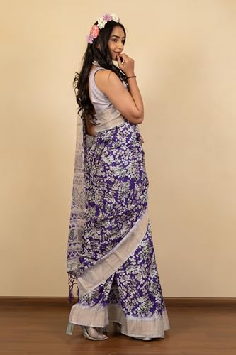 Image of MIRCHI FASHION Women Saree Cotton Silk Batik Block Printed | Breathable Office Wear and Regular Use Sari with Blouse Piece