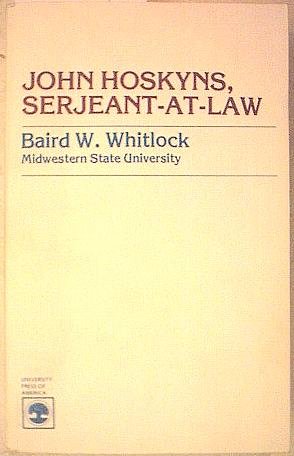 John Hoskyns: Serjeant-at-Law 0819121487 Book Cover