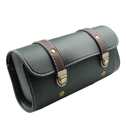 Bolsa frontal universal para horquilla de motocicleta LIRU en cuero verde con kit para bicicletas y motos miniatura 3