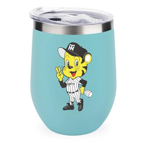 ワインタンブラー 阪神タイガース 野球応援 卵殻カップ タンブラー 350ml U字型 コーヒーカップ 蓋付き ステンレス製 魔法瓶 保冷 保温 水筒 直飲み 応援グッズ プレゼント
