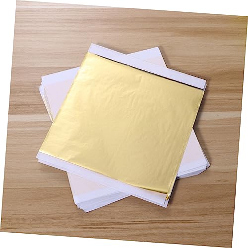 EXCEART 300pcs Imitation Foil Sheets Metal Leaf Gilding Wrapping Paper Aluminum Leaf Sheets for Crafts Decorations