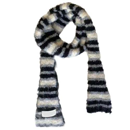 Women Skinny Scarf Knit Thin Knit Belt Long Tie Scarf Bag Handle Wrap Choker Elegant Striped Scarf Decoration3