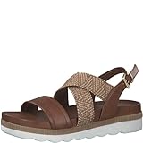 Footbed Marco Tozzi Sandalias de Mujer 2-2-28401-28, Coñac Ant Com, 37 EU