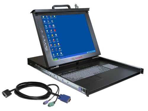 Avocent 17 inch 1U Single Rail LCD Rack Console with 16-Port KVM Switch