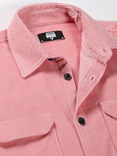 Image of Thomas Scott Men's Premium Spread Collar Double Pocket Corduroy Oversized Shackets
