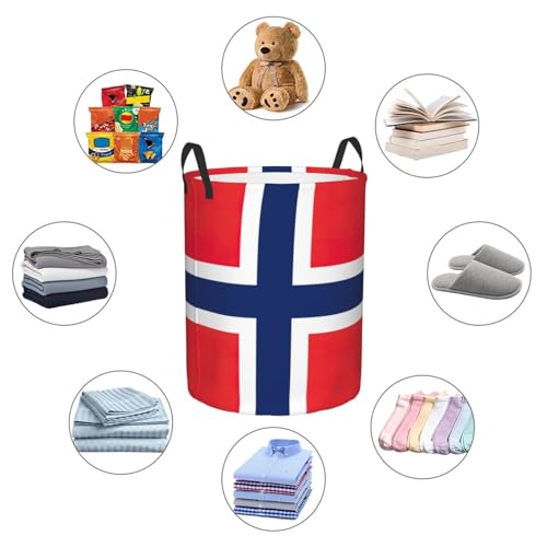 Panier à linge lit drapeau norvégien contre le désordre du linge
