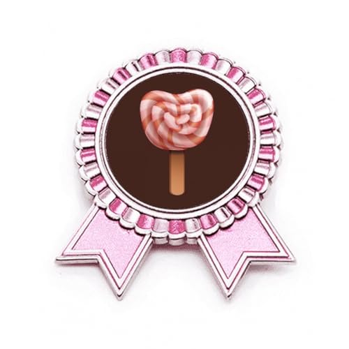 Broche rose motif Red Candy Ice Popsicles broche métal M pour customisation veste jean