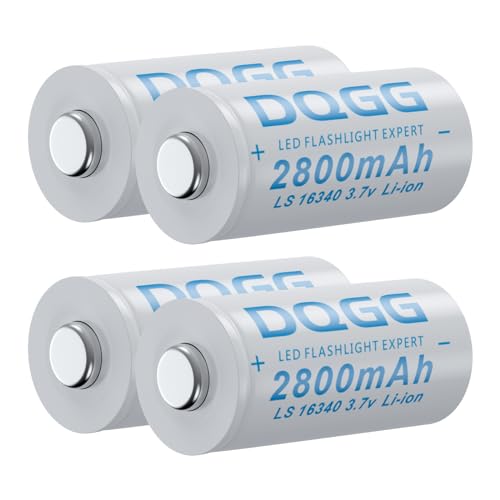 ABCTOY 3.7V 16340 Lithium Rechargeable Batteries (4 pcs)