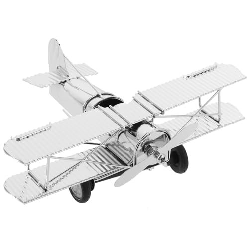 FUNOMOCYA Vintage Iron Airplane Model Retro Metal Plane Ornament Home Decor Decorative Airplane Toy