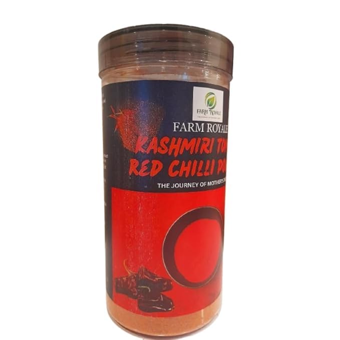 Farm Royale Kashmiri (Tomato) Red Chilli(Lal Mirch) Powder-5KG ||100% Pure and Natural||Handpicked Material||Export quality