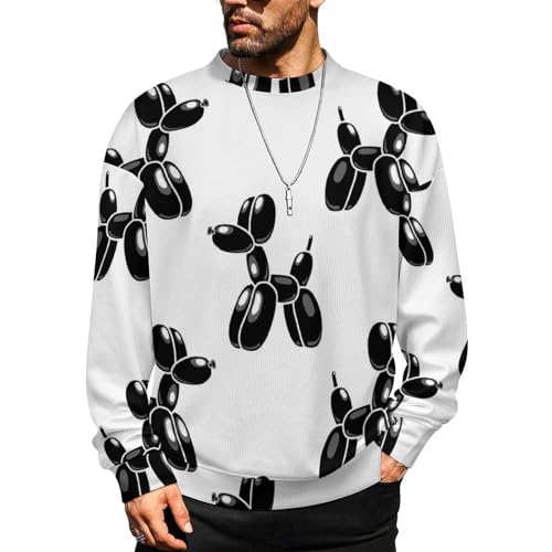 MoBlinko Sweaters for Men Watercolor Balloons Mens Crewneck Sweater Long Sleeve Lightweight Pullover