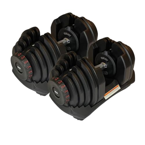 Motv8 10-90 Lb Adjustable Dumbbell: Adjusts From 10-90 Lbs, 17 Adjustable Settings (Pair)