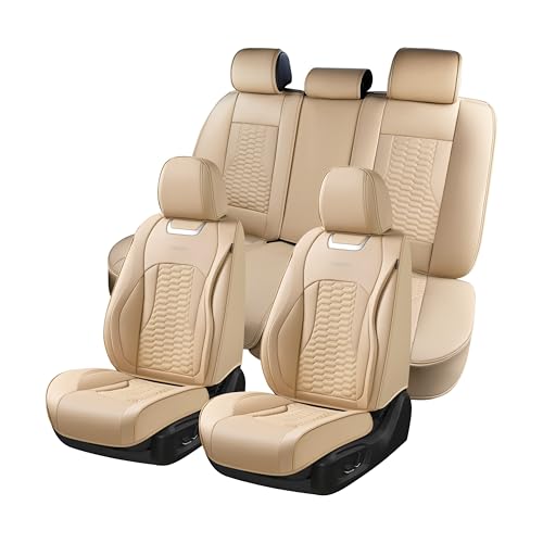 Housses de siège de voiture universelles en cuir Coverado beige ensemble complet auto