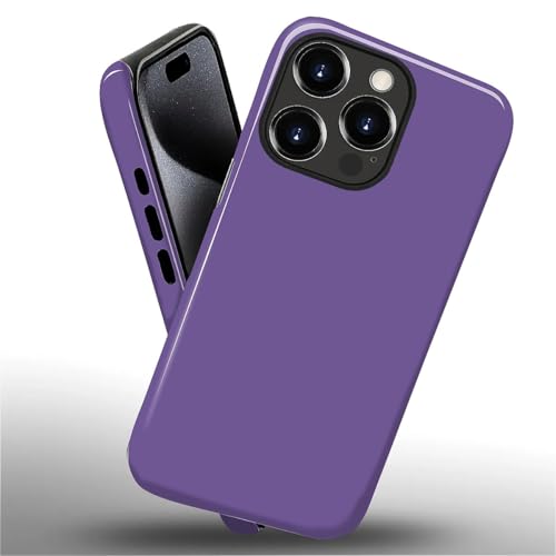 Coque iPhone 15 Pro violette HL2 en silicone hybride double couche - 2