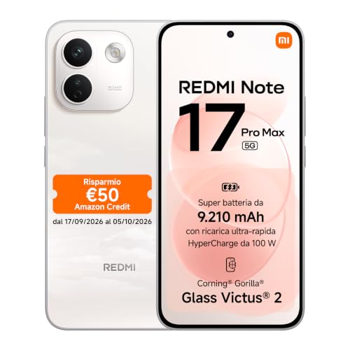 REDMI Note 17 Pro Max 5G, Smartphone 8+512GB, Cloud Blush, Batteria 9210mAh