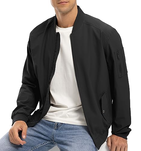 BGOWATU Men's Bomber Jacket Lightweight Windbreaker Jacket for Men Casual Fall Coat3