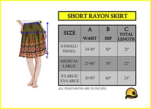 Lannaclothesdesign SKSR-PE-5600-XS/S-DB High Waisted Skirts For Women Short Flowy Summer Skirt Trendy Outfit Knee Length Boho Clothing Fall Skirts thumb #6