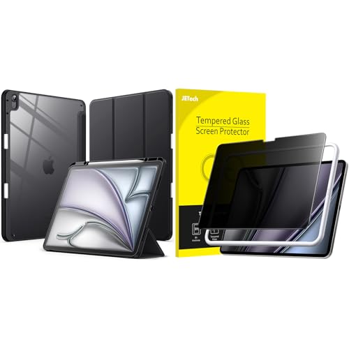 Funda Transparente iPad Air 13 Lote con Protector de Pantalla Privacidad JETech M4 M3 M2 2