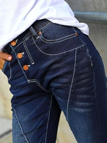 Flamingals Skinny Jeans for Women Trendy Mid Rise Stretchy Button Fly Jeans Casual 90s Denim Ankle Pants4