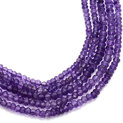 Améthyste naturelle africaine 4mm LKBEADS, fil de 13 pouces en microfacettes éclatantes
