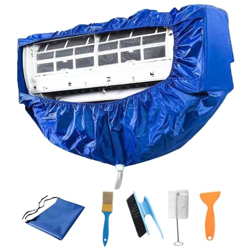 Bolsa de limpieza de aire acondicionado, kit de cubierta de limpieza impermeable, kit de limpieza de aire acondicionado, 6 protectores de limpieza para lavado de polvo para limpieza del hogar