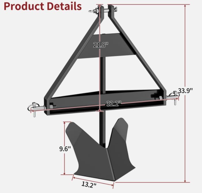 Middle Buster for Category 1 Cat 1 3 Point 3 Pt Quick Hitch Tractors Plow Heavy