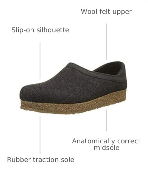 Image of HAFLINGER Grizzly GZH Felt Clog Mule | Casual Shoes