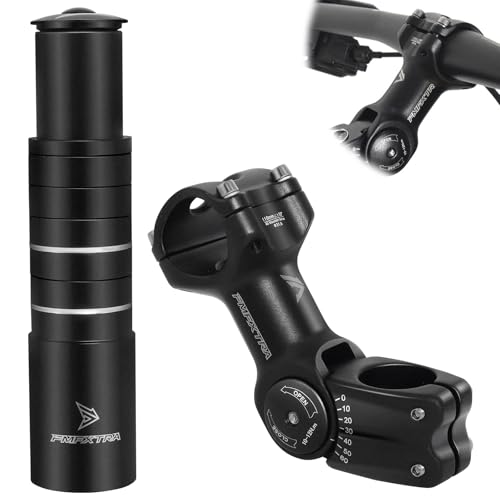 Bike Stem Riser & Adjustable MTB Stem, 31.8mm Bike Stem Adjustable ±60 Degree, Aluminum Bicycle Handlebar Riser, Universal Bike Stem Riser Extender for MTB/Road/BMX/E-Bikes