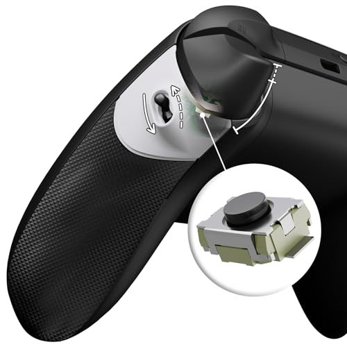 eXtremeRate Flexor Clicky Rubberized Side Rail Grips Trigger Stop Kit for Xbox Series X/S Controller, Anti-Slip Ergonomic Trigger Stopper Handle Grips for Xbox Core Controller - Diamond Textured White