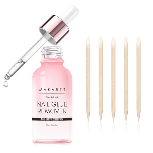 Makartt Press-On Nail Glue Remover: Non-Acetone Glue Debonder with Vitamin E for Nourish, Gentle...