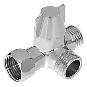 Yizhet 3 Wege Umschaltventil Ventil Umschalter für die Dusche, G1 / 2″ T-Adapterventil Ersatz für Duschspray, massives Messing, Chrom poliert, PV8