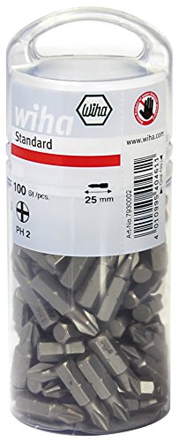 Wiha 7930011 Bit Set Standard 25 mm Torx (T30) 100 Pieces 1/4 Inch in Bulk Pack (40465), 100-tlg