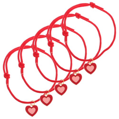 Garneck Pet Jewelry Set 5pcs Handmade Cat Dog Necklace Bells Knitted Collar for Fashion Safety