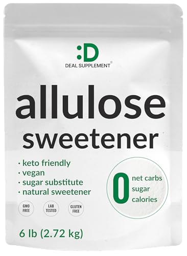 Allulose Sweetener 6 Pounds – Natural Sugar Substitutes, No Aftertaste – Keto Friendly, Vegan, Zero Net Carb, Zero Calorie – Great for Cooking & Baking