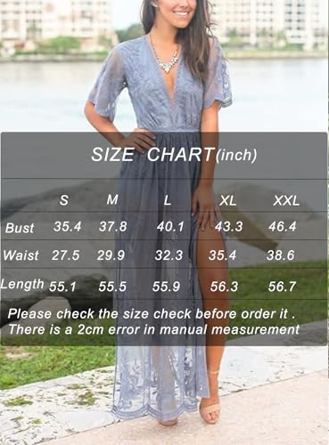 Women's Casual Off Shoulder Lace Maxi Dress Boho White Bridesmaid Wedding Evening Party Dresses2