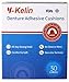 Y-Kelin Lower Denture Adhesive Cushions, Adhesive-Free Denture Pads for Sore Gums, 30 Pads*2 (60 Strips)