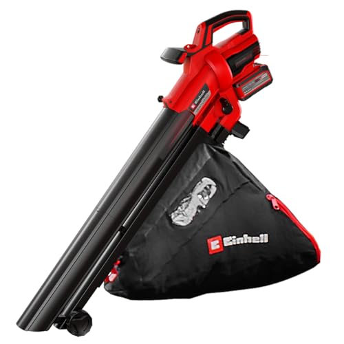 Einhell 3433647 Cordless 300 CFM 3-in-1 Leaf Blower/Vacuum/Mulcher Brushless Motor 18V VENTURRO 18/210 Li BL Solo PXC (18V, Collection Bag 45 L, Blow Function