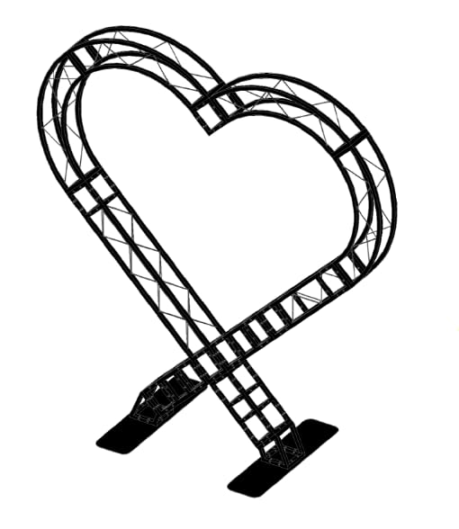 Wedding Birthday Arch Heart Shaped Black Truss Heavy Duty 8.4 ft x 9.12 ft