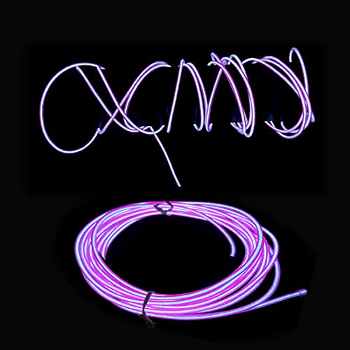 Image of dobestyou Purple EL Wire -3m Glow-in-The-Dark Electroluminescent Wire with Controller, Waterproof Flexible Light Strip for Halloween Costumes, Cosplay, Rave Parties & DIY Nighttime Decorations