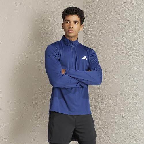 Image of adidas Men's Sweatshirts | Tr-ES 1I4Zip | Blue |