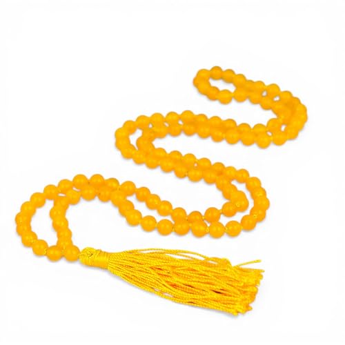 Collier Mala jade jaune pour calmer l'esprit en méditation