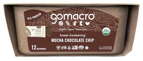 Image of Gomacro, Macrobar Mocha Chocolate Chip Organic, 2.3 Ounce, 12 Pack