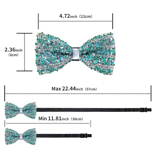 Pajarita con Lentejuelas y Diamantes de Imitación Ajustable miniatura 6