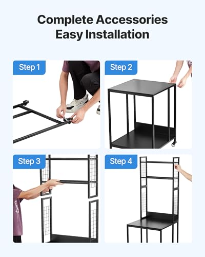 Image of VEVOR 3D Printer Filament Storage Rack, 4-Tier 3D Printer Stand with Filament Storage, Spools Holder Racks Cart with Wheels, Filaments Organzied for 3D Printing Station, Office, Workshop (Shelf Only)