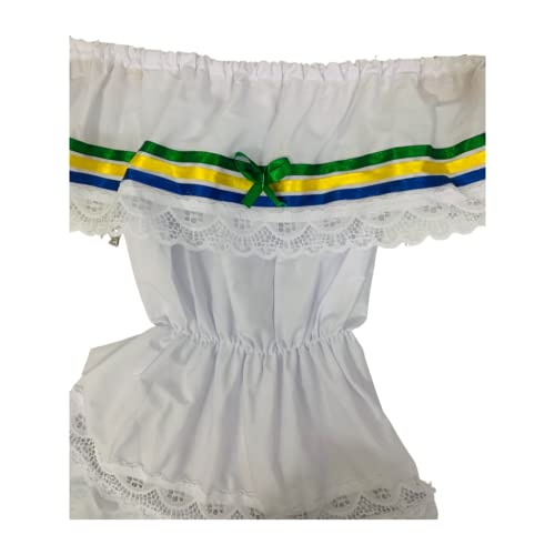 Leos Imports Girls Green Yellow Blue Ribbon Dress Brazilian Colors2