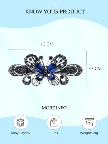 Butterfly Crystal French Hair Clips, Elegant Accessories