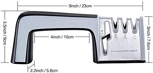 HSWYJJPFB Messerschärfer Profi Messerschleifer Professioneller Küchenschärfer 4-in-1-Messer- und Scherenschärfgerät… – Bild 8