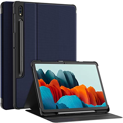 Soke Case for Samsung Tab S8 2022 & S7 2020 -Premium Shock Proof Stand Folio Case, Multi- Viewing Angles, Hard PC Back Cover for Galaxy Tab S8 11 inch Tablet [SM-X700/X706/T870/T875/T878], Navy