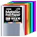 Produktbild Hygloss Products Metallic-Folienpapier, ideal für Kunst und Handwerk, Klassenzimmer und Künstler, 21,6 x 25,4 cm, 8 verschiedene Farben, 12 Packungen mit je 24 Blatt