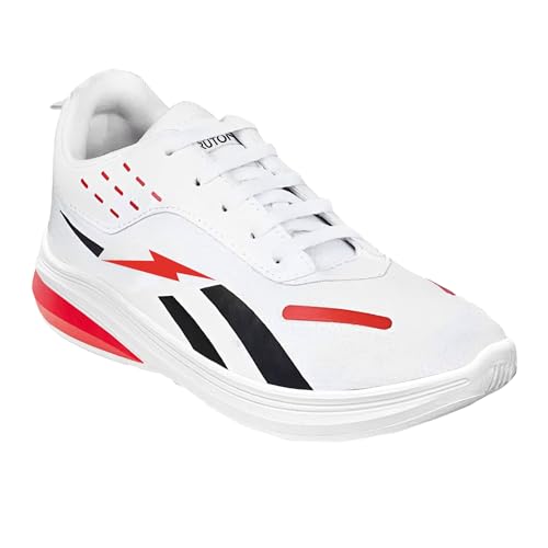 Image of 590 Men's & Boy's PVC Sole with Breathable Mesh Upper White Running Shoes for Rinning, Gym and Sports Activity